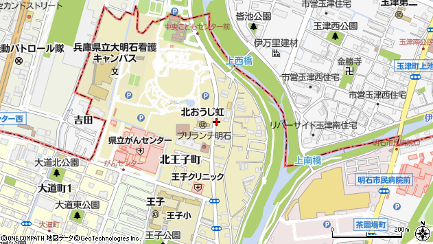 〒673-0021 兵庫県明石市北王子町の地図