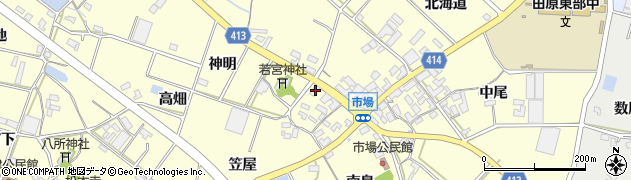 愛知県田原市神戸町南島19周辺の地図