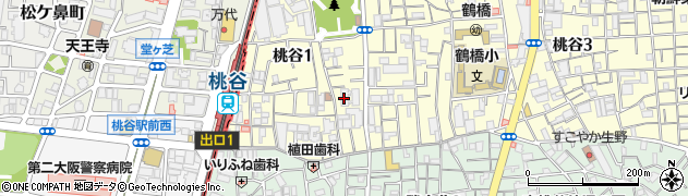 アイネットデイサービス桃谷周辺の地図