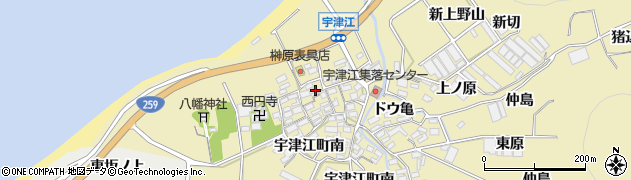 愛知県田原市宇津江町内荒古周辺の地図