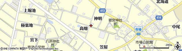 愛知県田原市神戸町神明10周辺の地図