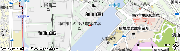 兵庫県神戸市兵庫区兵庫運河周辺の地図