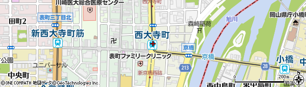西大寺町・岡山芸術創造劇場ハレノワ前駅周辺の地図