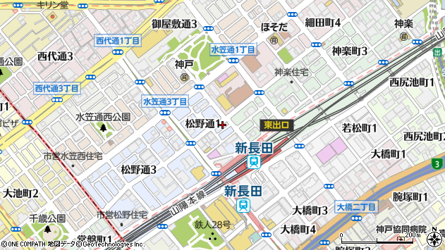 〒653-0841 兵庫県神戸市長田区松野通の地図