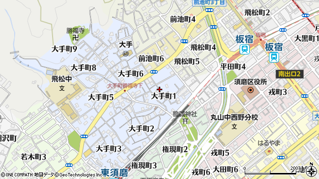〒654-0013 兵庫県神戸市須磨区大手町の地図
