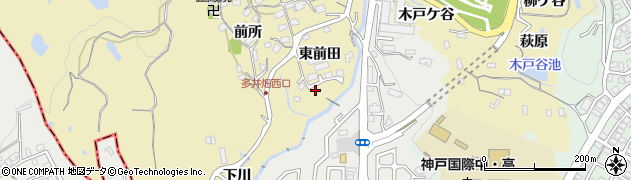 兵庫県神戸市須磨区多井畑東前田6周辺の地図