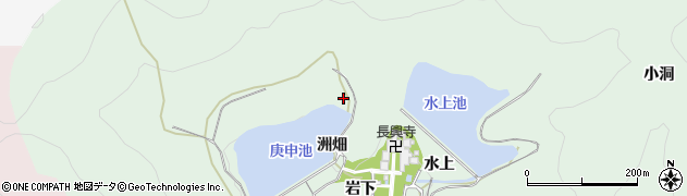 愛知県田原市大久保町洲畑周辺の地図