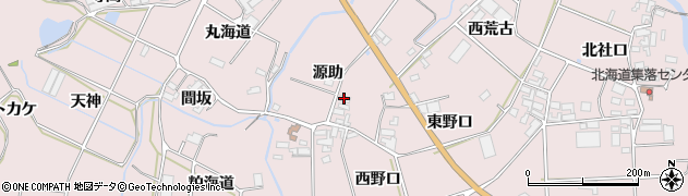 愛知県田原市野田町（源助）周辺の地図