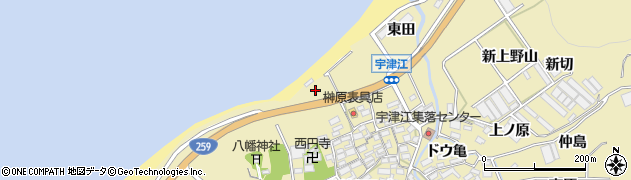 愛知県田原市宇津江町浜田周辺の地図