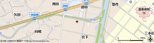 愛知県田原市加治町宮下周辺の地図