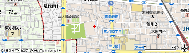 大阪府東大阪市三ノ瀬周辺の地図