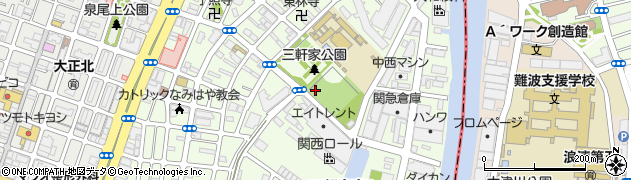 大阪府大阪市大正区三軒家東周辺の地図