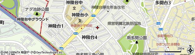 神陵台東住宅５４号棟周辺の地図