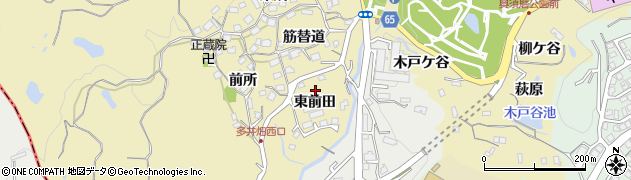 兵庫県神戸市須磨区多井畑東前田周辺の地図