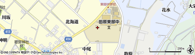 愛知県田原市神戸町中尾周辺の地図