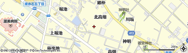 愛知県田原市神戸町（高畑）周辺の地図