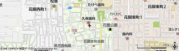 大阪府東大阪市花園本町周辺の地図