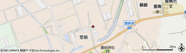 愛知県豊橋市西赤沢町堂田周辺の地図