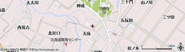愛知県田原市野田町天床35周辺の地図