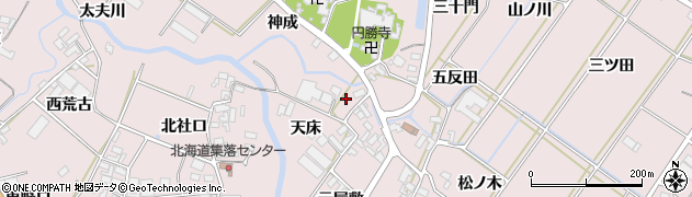 愛知県田原市野田町天床周辺の地図