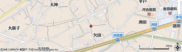 愛知県田原市加治町（欠田）周辺の地図