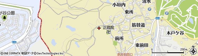 兵庫県神戸市須磨区多井畑（弓場向）周辺の地図