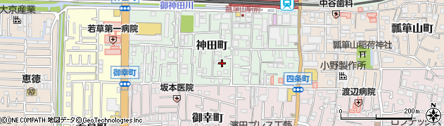 大阪府東大阪市神田町8周辺の地図