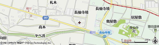 愛知県田原市相川町長仙寺境周辺の地図