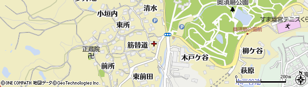 兵庫県神戸市須磨区多井畑筋替道12周辺の地図