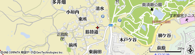 兵庫県神戸市須磨区多井畑筋替道17周辺の地図