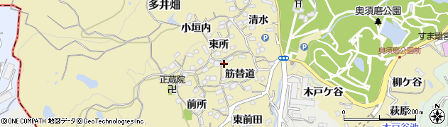 兵庫県神戸市須磨区多井畑筋替道32周辺の地図