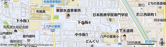 大阪府東大阪市下小阪4丁目周辺の地図
