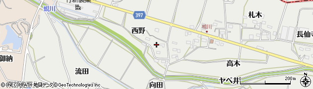 愛知県田原市相川町西野周辺の地図