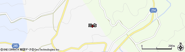 奈良県山添村（山辺郡）助命周辺の地図