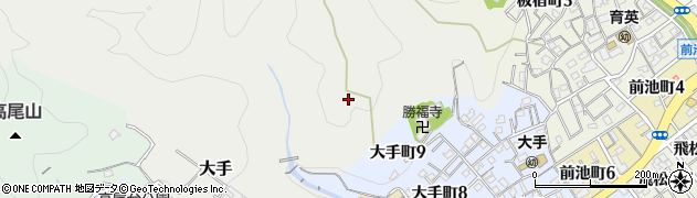 兵庫県神戸市須磨区大手丸尾山周辺の地図