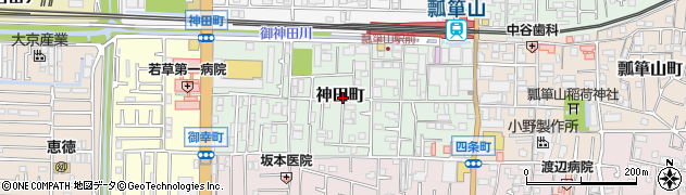 大阪府東大阪市神田町周辺の地図