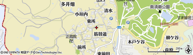 兵庫県神戸市須磨区多井畑筋替道31周辺の地図