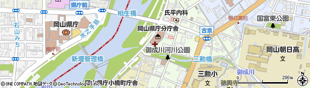 岡山県庁　自治研修所周辺の地図