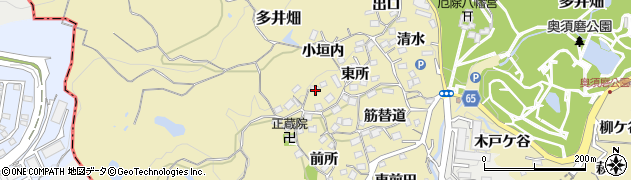 兵庫県神戸市須磨区多井畑東所36周辺の地図