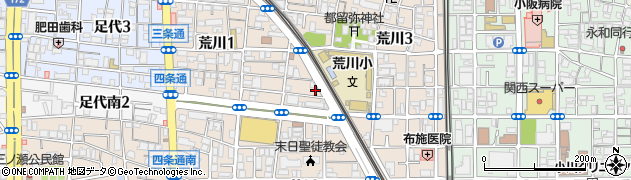 大阪府東大阪市荒川周辺の地図