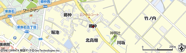 愛知県田原市神戸町郷仲周辺の地図