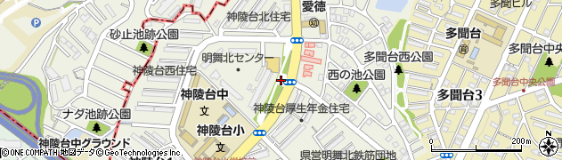 神陵台公園周辺の地図