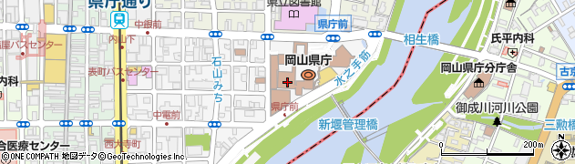 岡山県警察本部けん銃１１０番報奨制度受付周辺の地図