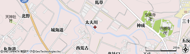 愛知県田原市野田町太夫川周辺の地図