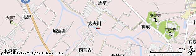 愛知県田原市野田町（太夫川）周辺の地図