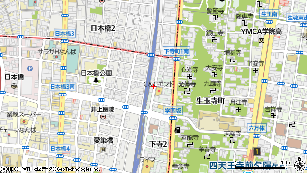 〒556-0001 大阪府大阪市浪速区下寺の地図