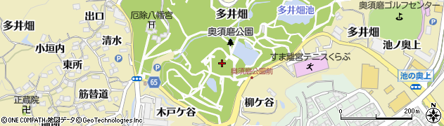 兵庫県神戸市須磨区多井畑出ノ谷周辺の地図