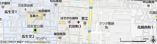 東大阪岩田郵便局周辺の地図
