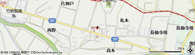 愛知県田原市相川町御嶽周辺の地図