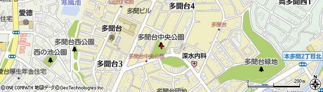 多聞台中央公園周辺の地図